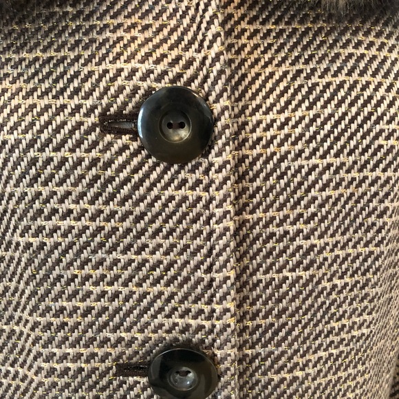 Caslon NWT Retro/Vintage Tweed Coat Removable Faux Fur Collar, Size M HP 9/4 🥳 - Picture 8 of 14